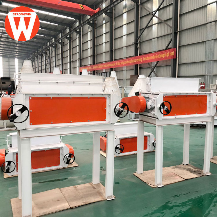 Double roller fish feed pellet crumble machine