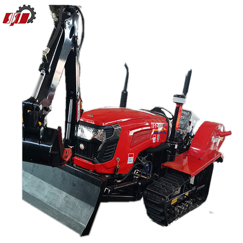 Farm Orchard Paddy Field Crawler Tractor Mini Tractor With Rotary Tiller Plow Agricultural Machinery