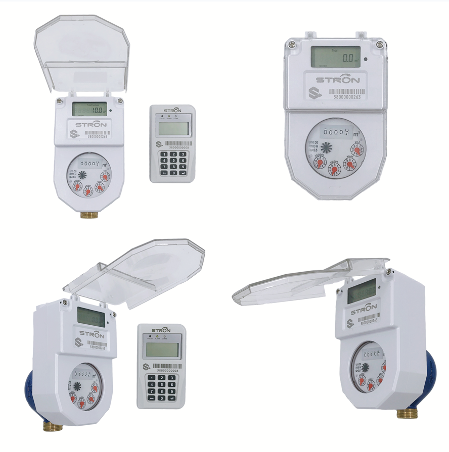 STS Prepayment Stron Intelligent R100/R160 Water Meter Brass/Plastic Wireless LORA/RF/NB-IoT With DCU and AMI Vending Software