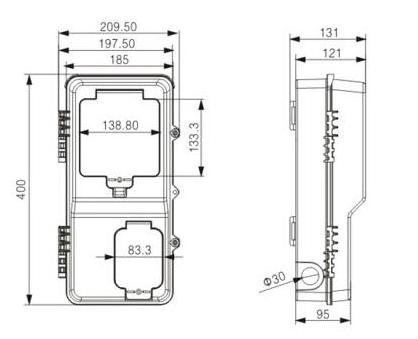 Indoor/Outdoor Waterproof Single Phase Prepayment Electricity Energy Meter Box/Enclosure