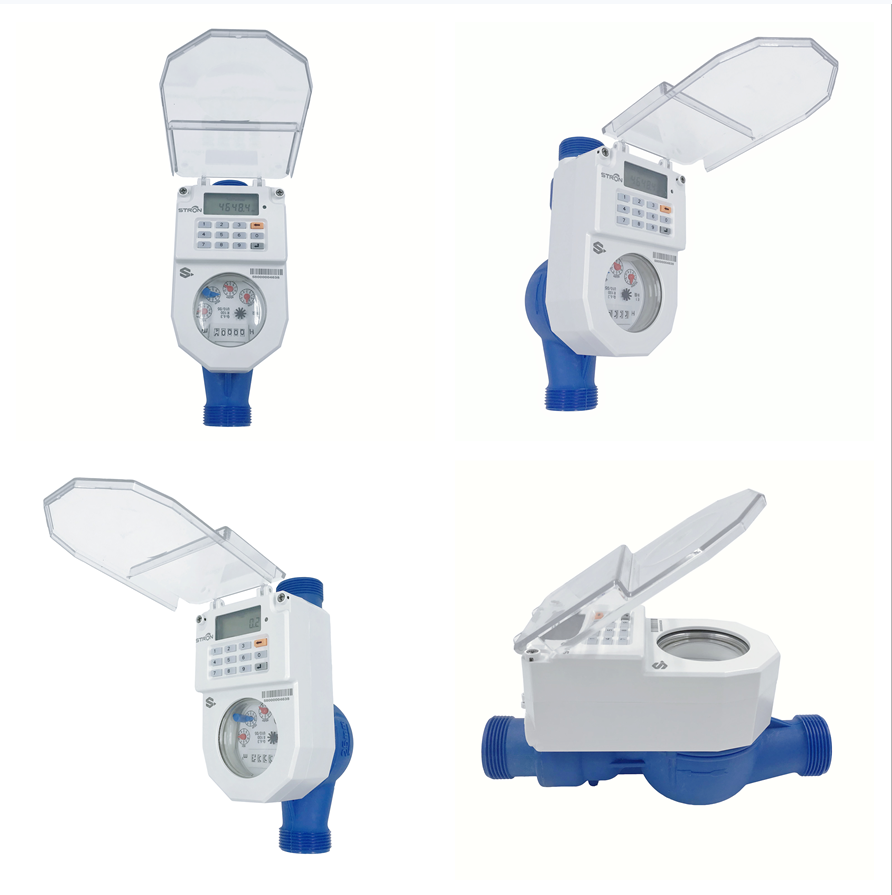 STS Prepayment Stron Intelligent R100/R160 Water Meter Brass/Plastic Wireless LORA/RF/NB-IoT With DCU and AMI Vending Software