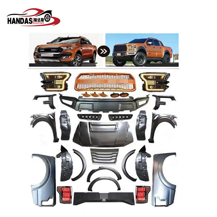 Automotive accessories Ford Ranger T7 T8 Upgrade to Raptor F150 Complete Update Body Kit