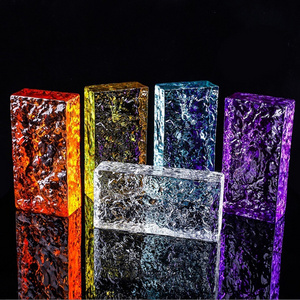 Colorful Glass Decoration Bricks Transparent Blocks 200x100x50mm Crystal Bricks Glass Curtain Wall Building Bricks