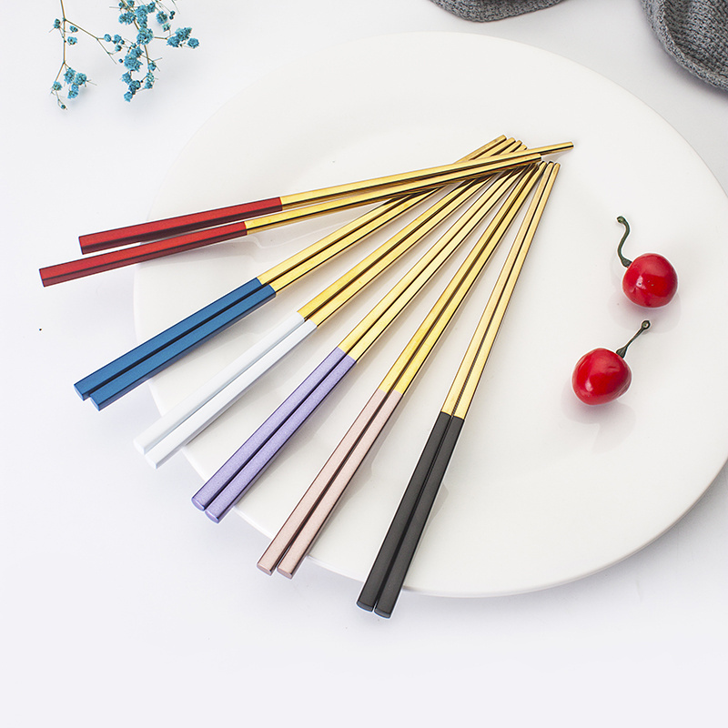 Chinese Customized Logo Metal Restaurant Reusable Sushi Japanese Eco-Friendly Stainless Steel Chopsticks