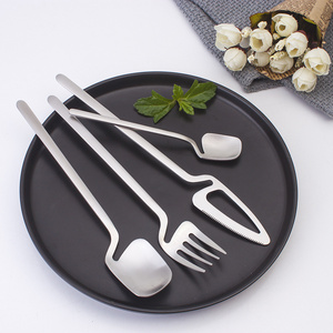 High grade 304 18/10 stainless steel black silverware set hanging cutlery