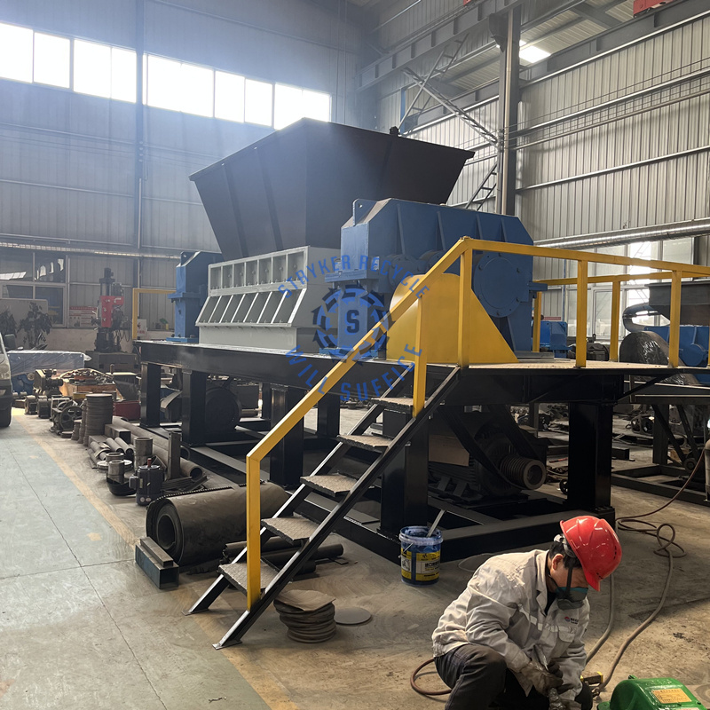 Factory Direct Industrial Scrap Cardboard wood Plastic Double Shaft Shredder Machine For Recycling Wastes