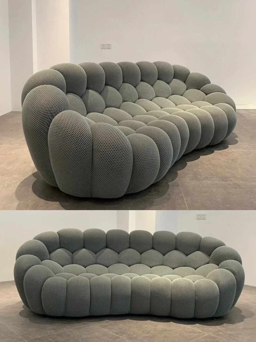 Customized 1-3seater Bubble Sofa Luxury Modern Comfortable Gray Fabric Sofa Set Lazy Lounge Couch