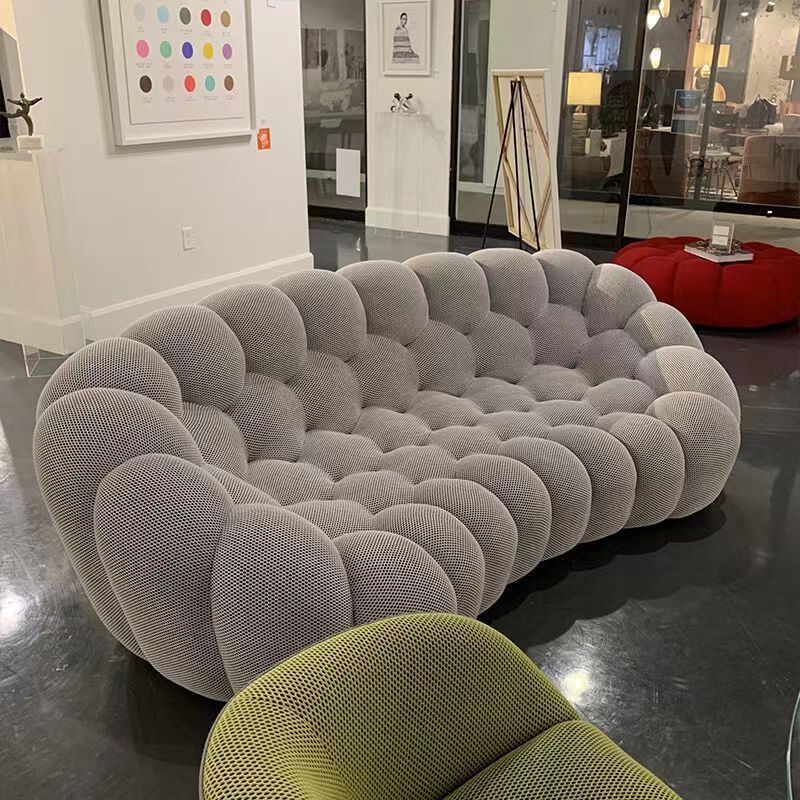 Customized 1-3seater Bubble Sofa Luxury Modern Comfortable Gray Fabric Sofa Set Lazy Lounge Couch