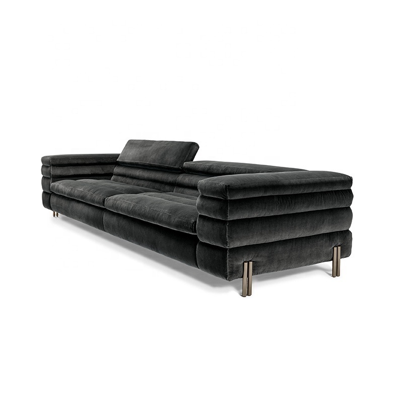 Jonathan adler Light luxury designer modern gold metal base velvet sofa for living room hotel club villa