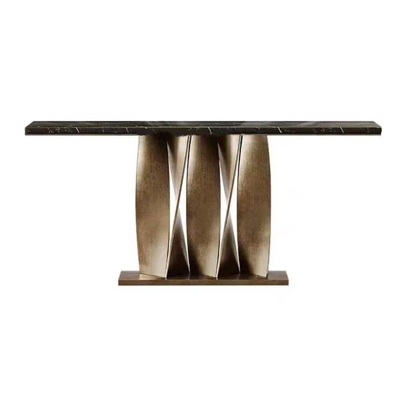 Baroque Style Hot Selling Decorative Long Hallway Table Gold Metal Base Console Table Living Room Furniture