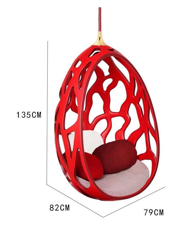 2022 new design fiberglass egg pod hanging chair swinging chair for living room