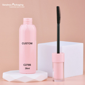 PETG 26ml/35ml unique big capacity pink mascara bottle with applicator large mascara tube