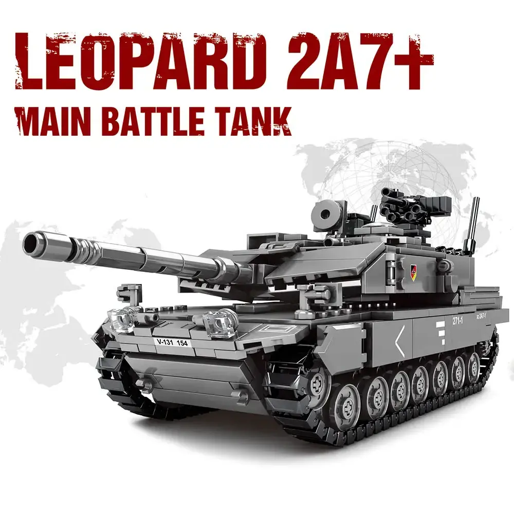 Sembo 207001 Army Main Battle Tank Challenger Leopard Soldiers Figures Set For Kids Children Toys Gifts Building Blocks Sets