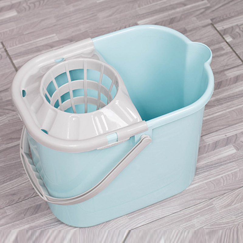 New design household plastic flat mop cleaning bucket with wheels factory price squeeze mop bucket floor cleaning mop bucket