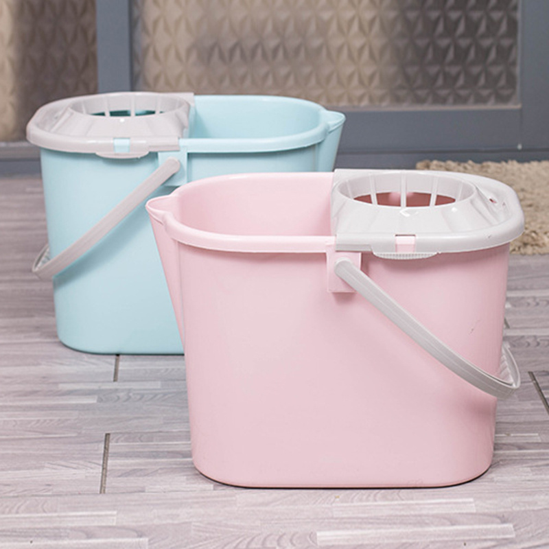 New design household plastic flat mop cleaning bucket with wheels factory price squeeze mop bucket floor cleaning mop bucket