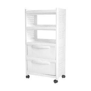 Factory Direct 4 Layers Household Kitchen Shelves Organizer Plastic Storage Shelf Cabinet Rack Organizer