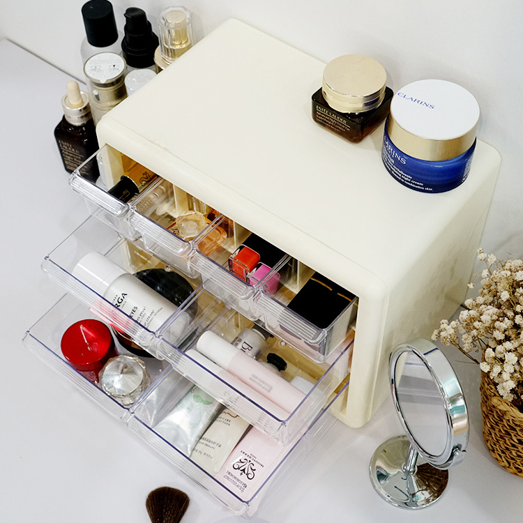 Shunxing wholesale multi function 8 drawers desktop storage box mini bead box plastic storage cabinet jewelry makeup organizer