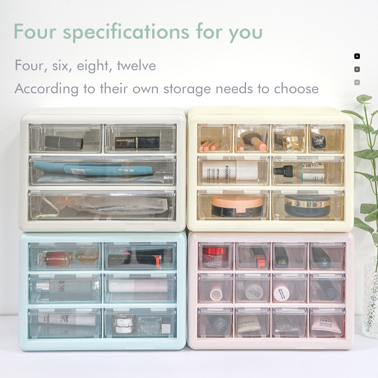 Shunxing wholesale multi function 8 drawers desktop storage box mini bead box plastic storage cabinet jewelry makeup organizer