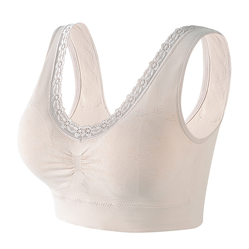 Mom bra middle-aged and elderly underwear women's cotton breathable  back  bra middle-aged women plus size  top bra