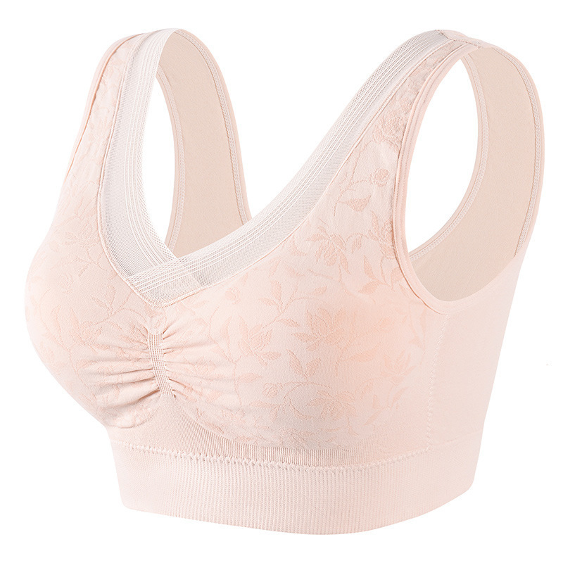 Mother's bra middle-aged underwear women's cotton breathable lace  back  bra women's plus size  top bra