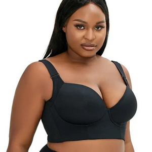 station factory direct supply plus size thin Cup glossy underwear women's breast holding adjustable bra with steel ring