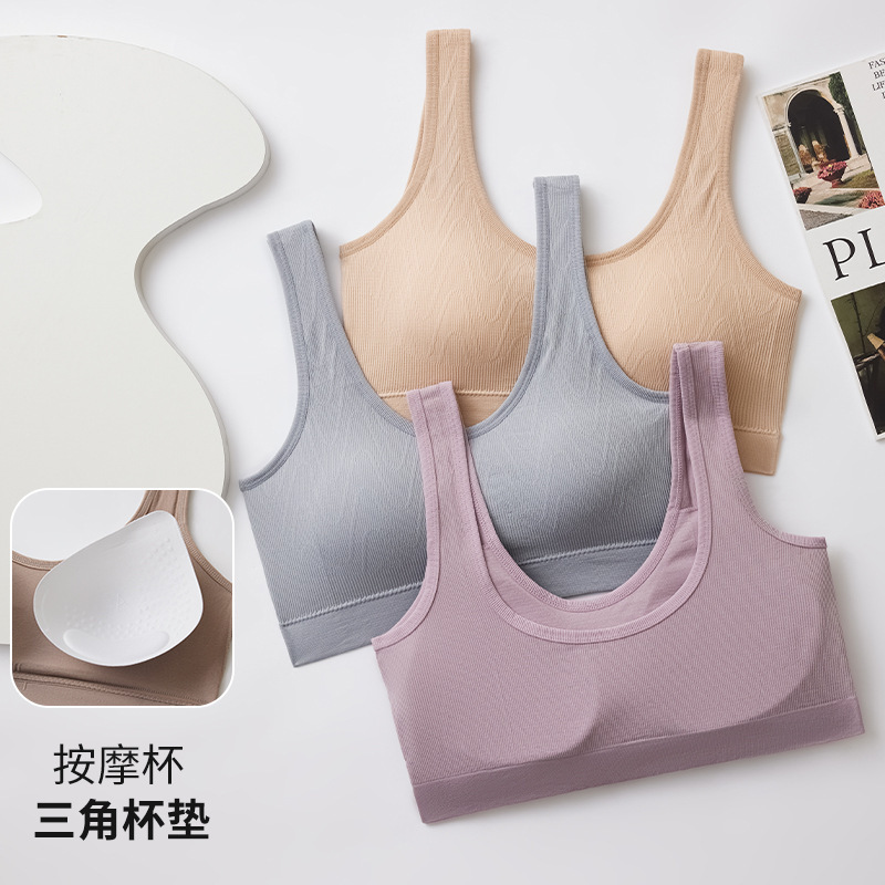 55.00 kg-85.00 kg middle-aged and elderly bra women's plus-sized plus size vest thin wireless sleep plump girls mom underwear