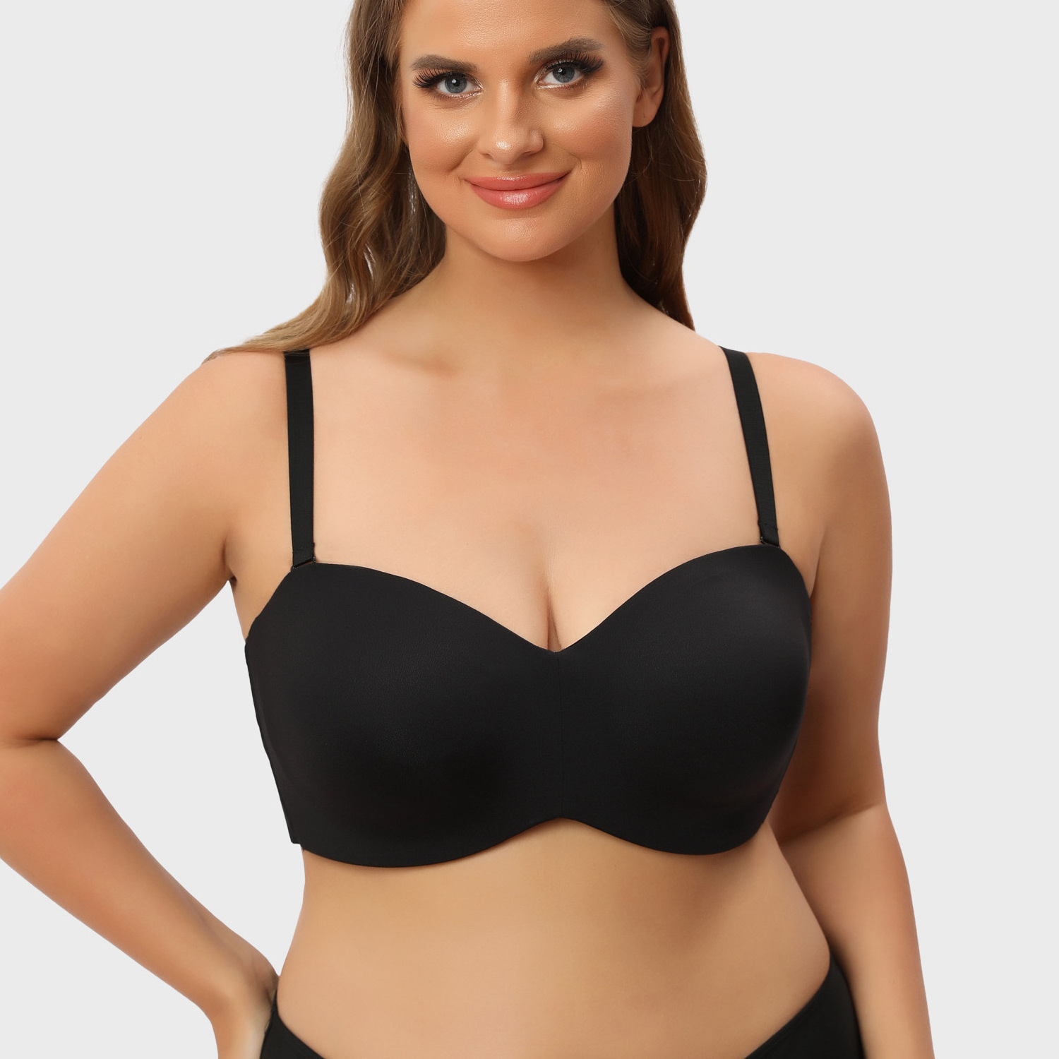 Cross-border  station  European and American seamless bras plus size plump girls non- push up comfortable underwear BCDEFG Cup