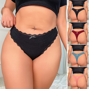 Ladies Plus Size Thongs Custom Logo Thong Panties Cotton Comfortable Thong Panties