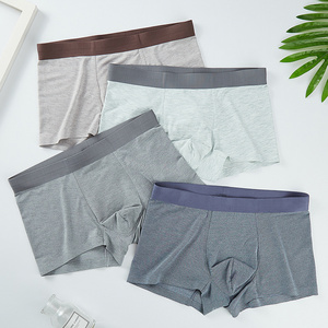 High Quality Breathable high elastic Panties Comfortable traceless Underwear Solid Custom Logo Men modal Bamboo Boxers