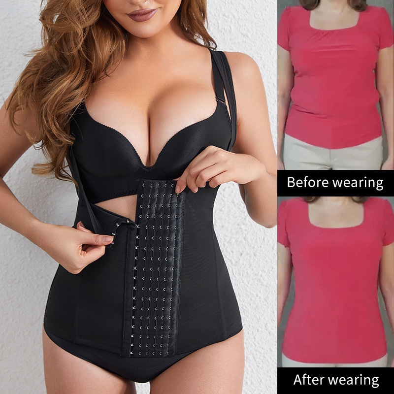 fajas Plus Size Steel Bone Body Suit Shaper Vest Top Slim Weight Loss Lose Women Sweat Waist Trainer Corset