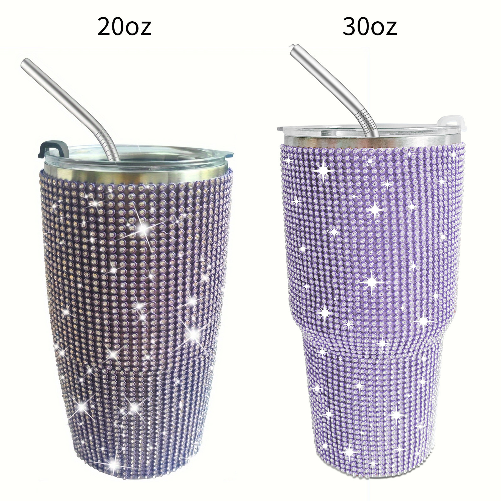 20 Oz 30oz Bling Tumbler Bling Cups Rhinestone Water Bottle With Lid Straw Stainless Steel Thermal Straw Cup For Women