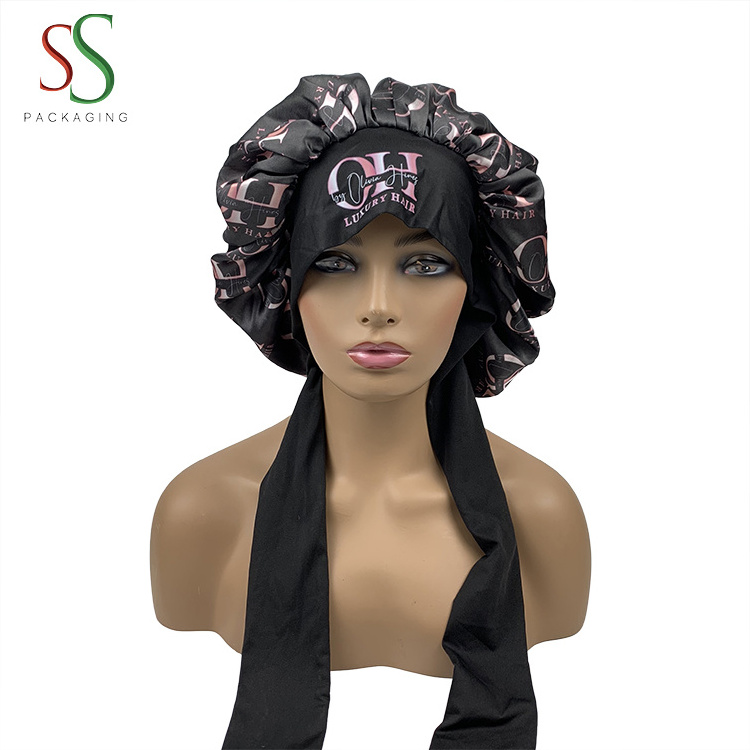 Custom Silk Bonnet Long with Tie Bonnet with Tie Strings