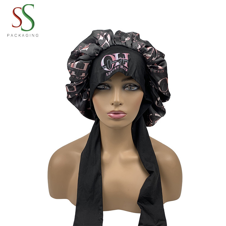 Custom Silk Bonnet Long with Tie Bonnet with Tie Strings