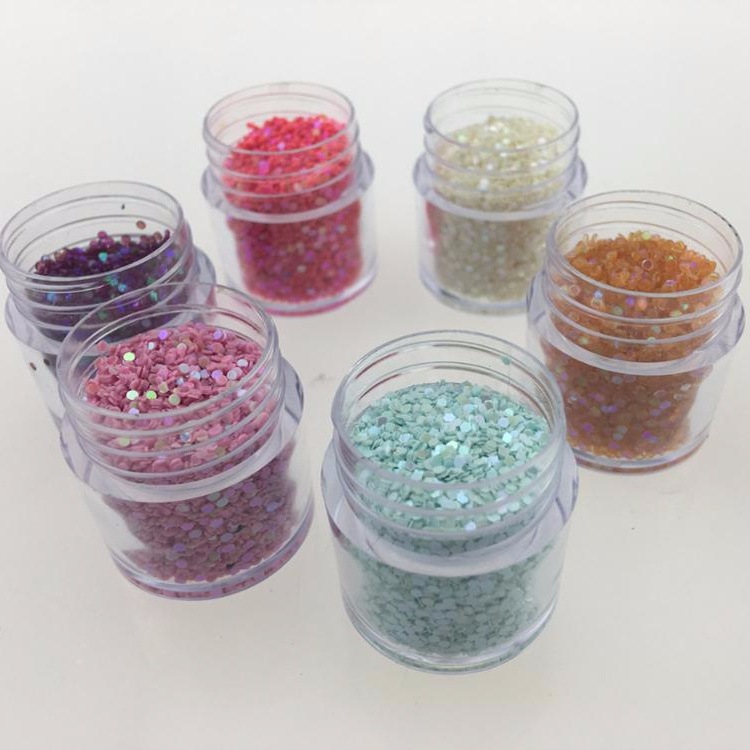 Eco Friendly Solvent Resistant Nail Art Glitters Powder Rainbow Flakes Decoration