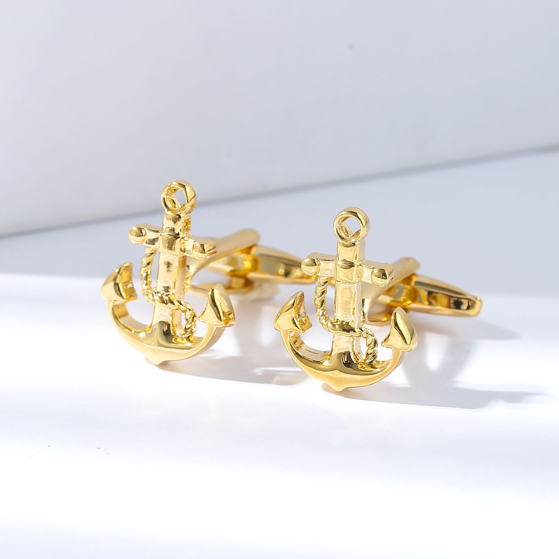 Sailing Anchor Cuff links for Men gold Tuxedo Shirt Cuff links Business Wedding cuff links