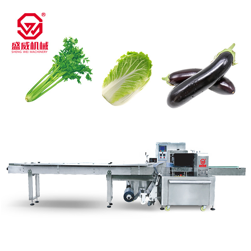 Vegetables Plastic Bag Automatic Flow Pack And Fruit with Tray for Lettuce Machine Vegetable Packing Machine