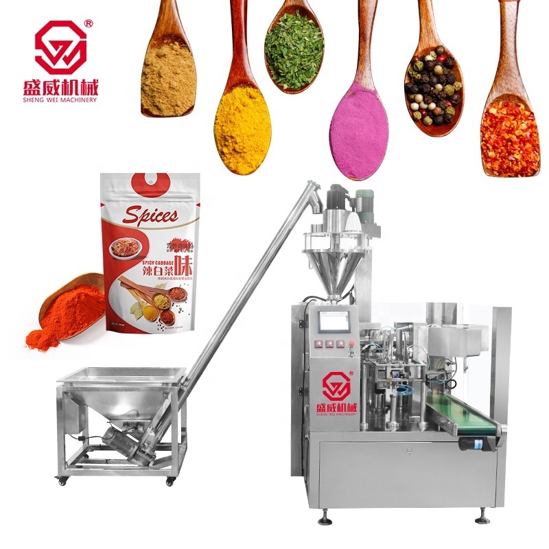 100g 500g 2kg Stand up pouch salt masala chilli powder high speed packaging machine