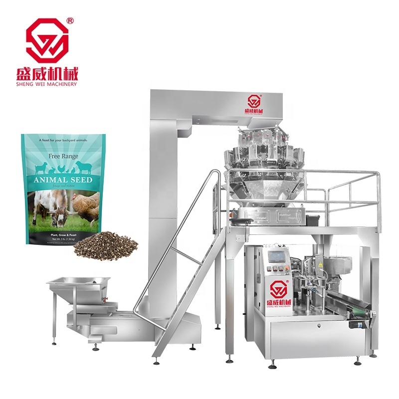 Custom Dried Fruit Packaging Corn Cashew Animal Feed 5 Kg Rice Shrimp Seed Weighing Mixed Nuts Zipper Bag Packing Machine