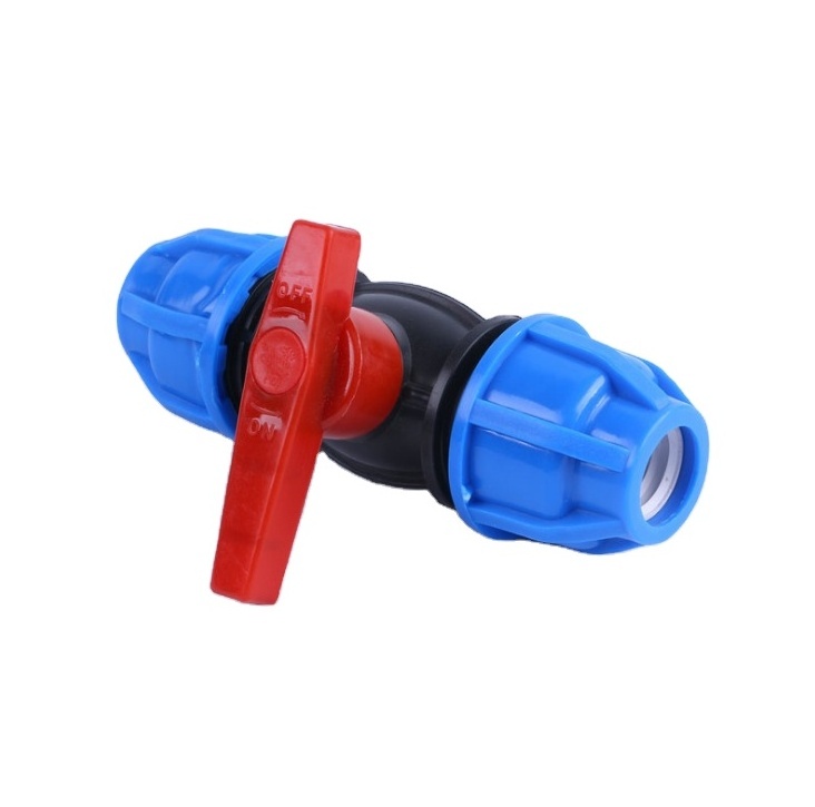 High Quality HDPE Valve Irrigation PP HDPE Compression Garden Irrigation Ball Valve Pipe Fittings For Irrigation System