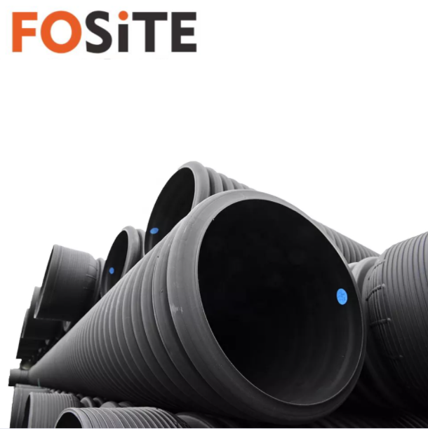 FOSITE Sn8 300mm HDPE Double Wall Corrugated Pipe PE Drainage Pipe Dwc HDPE Plastic Culvert Pipe Prices