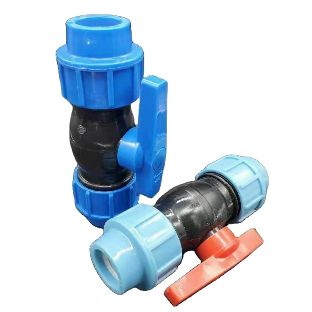 High Quality HDPE Valve Irrigation PP HDPE Compression Garden Irrigation Ball Valve Pipe Fittings For Irrigation System