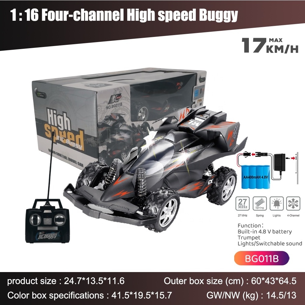 Four-Channels High Speed Remote Control Four-Wheel Drive with UV Curable Varnish 1:16 Remote Control Four Wheeler