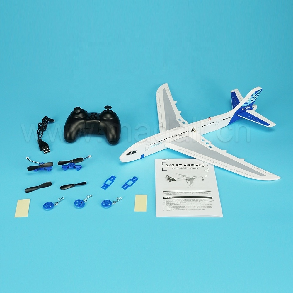 RC Remote Control Plane A380 Kid Gift Airplane 2.4G Remote Control Fighter Hobby Plane Glider Airplane EPP Foam Toys RC Plane