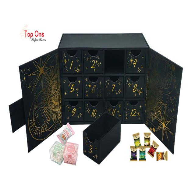 Empty Beauty Calendar Boxes Makeup Ramadan Surprise Jewelry Paper Gift Box 24 Days Countdown Calendar Christmas Advent Calendar