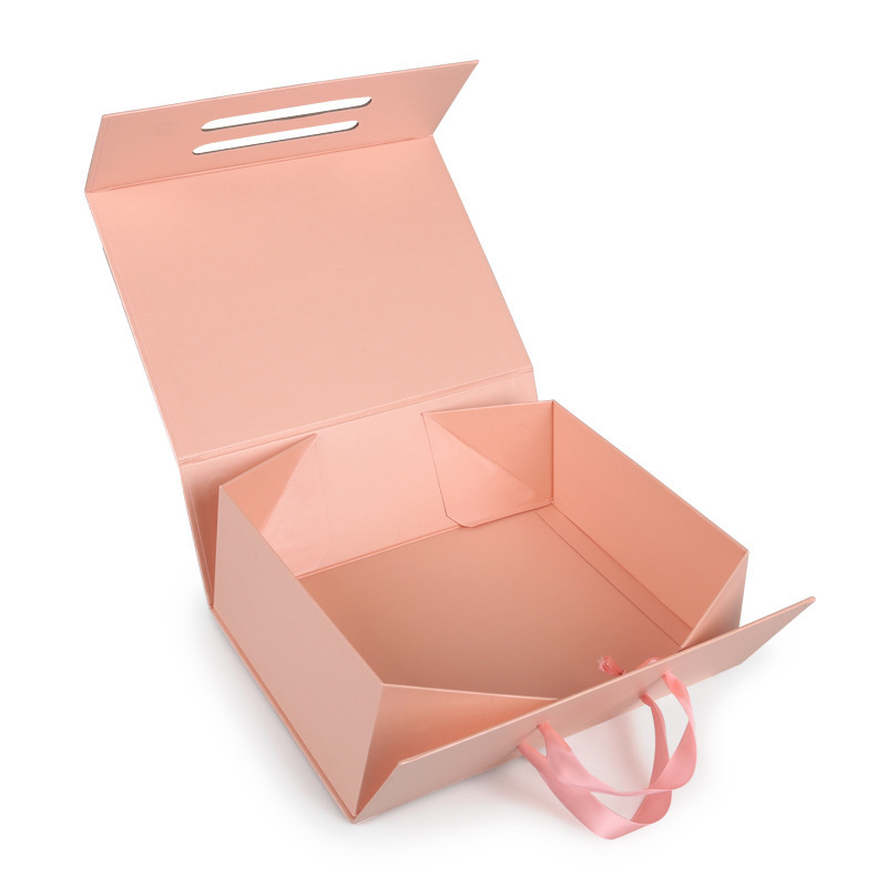 Ready To Ship Big Orange Folding Paper Box Luxury Shipping Magnetic Paper Boxes For Handbag Packaging