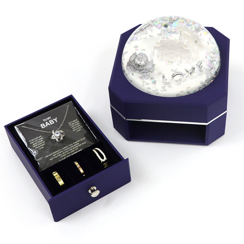 Wholesale Custom Luxury Crystal Ball Packaging Box Necklace Jewelry Boxes And Valentine's Day Ring Boxes Jewellery Packaging