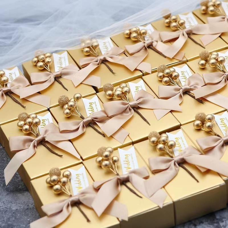 Golden Candy Box European Wedding Party Decoration Gift Box Wedding Candy Box