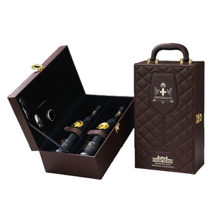 Custom made black cardboard liquor set packaging boxes whiskey wine bottle glass box