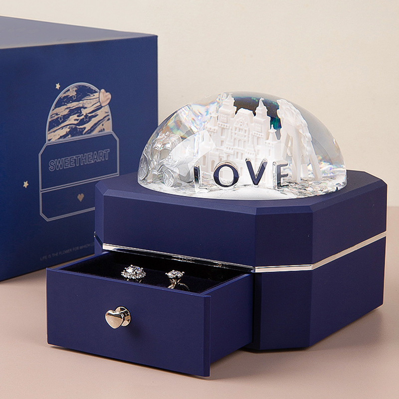 Wholesale Custom Luxury Crystal Ball Packaging Box Necklace Jewelry Boxes And Valentine's Day Ring Boxes Jewellery Packaging