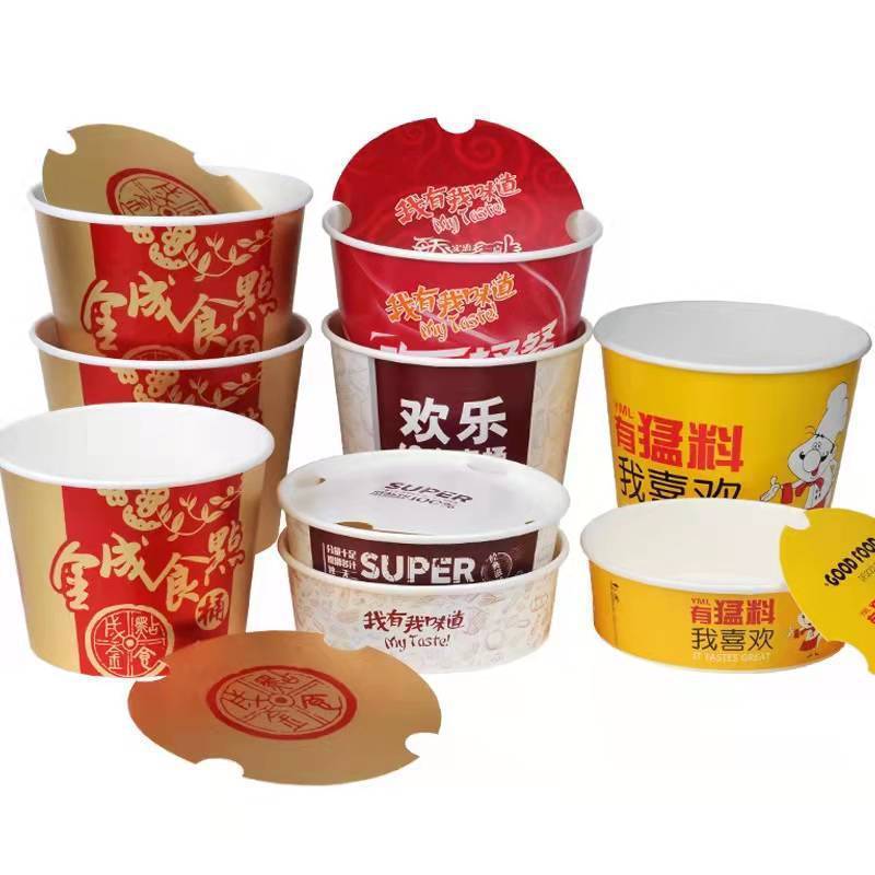 Large Big Size Custom KFC Paper Tub Cup 64oz 85 OZ Fried Chicken Paper Packing Popcorn Bucket with Lid